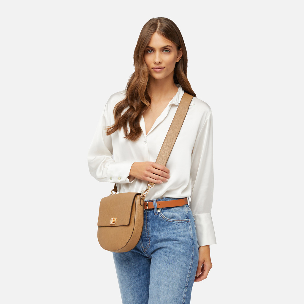 Geox® FLAVIE: Women's tan Shoulder Bag | Geox® CASHMERE