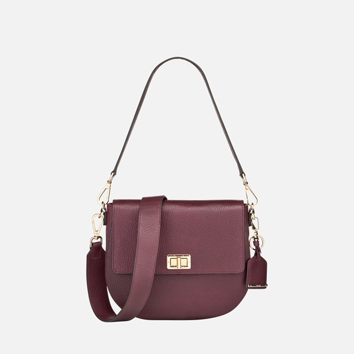 Leder Umh&auml;ngetasche FLAVIE DAME Weinrot | GEOX