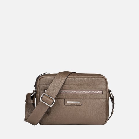 Leder Umh&auml;ngetasche BLANDINE DAME Taupe - image number 1 | GEOX