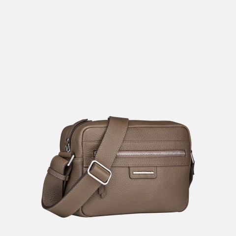 Leder Umh&auml;ngetasche BLANDINE DAME Taupe - image number 2 | GEOX