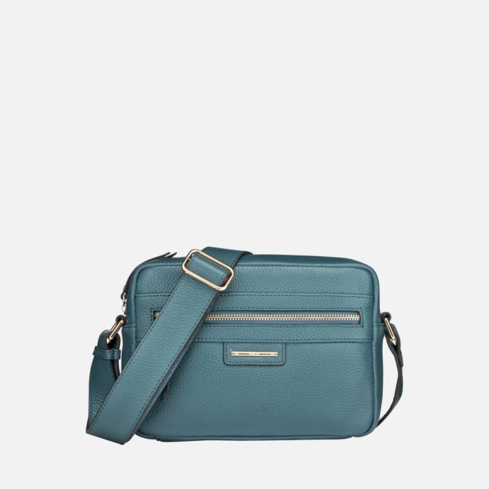 Leder Umh&auml;ngetasche BLANDINE DAME Petrol | GEOX