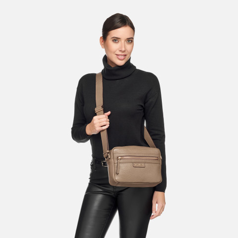Cross-body bag BLANDINE WOMAN Taupe - image number 6 | GEOX