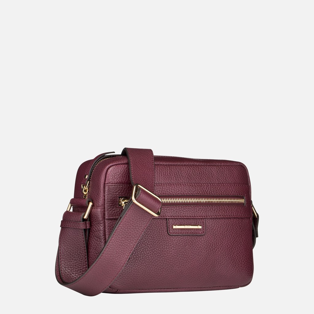 Leder Umh&auml;ngetasche BLANDINE DAME Weinrot - image number 1 | GEOX