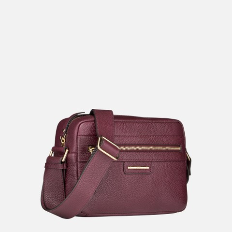 Leder Umh&auml;ngetasche BLANDINE DAME Weinrot - image number 1 | GEOX
