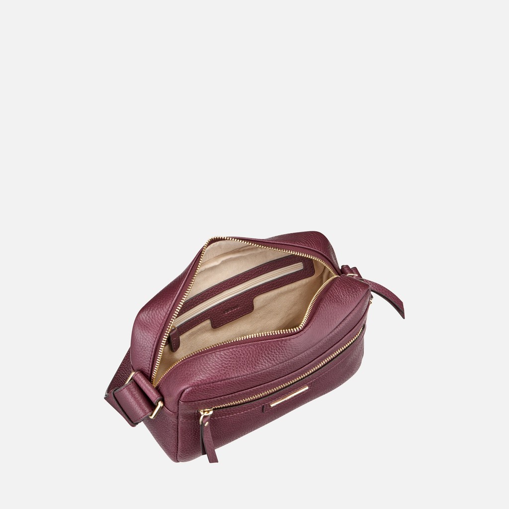 Leder Umh&auml;ngetasche BLANDINE DAME Weinrot - image number 3 | GEOX