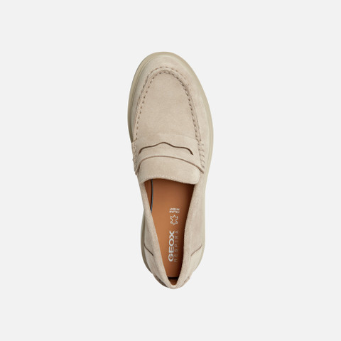 Geox® SPHERICA EC1: Women's sand Suede Loafers | Geox®