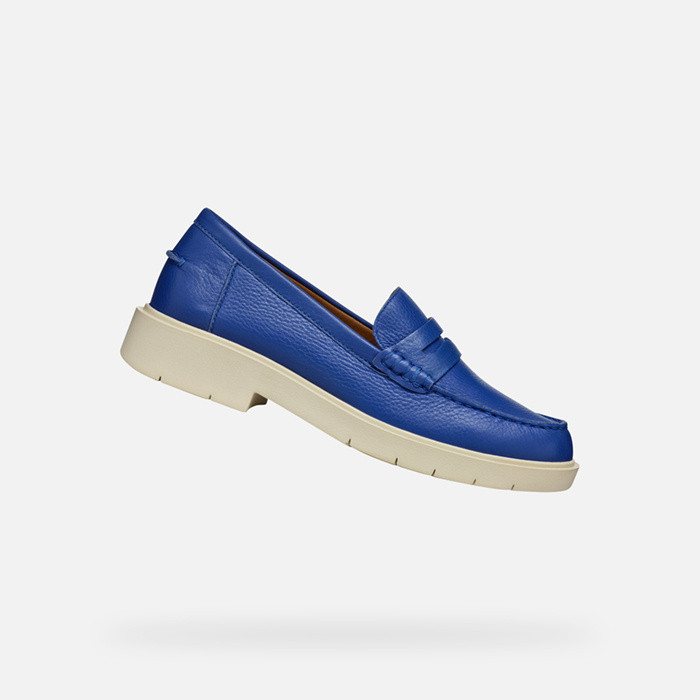 Leather loafers SPHERICA EC1 WOMAN Blue | GEOX