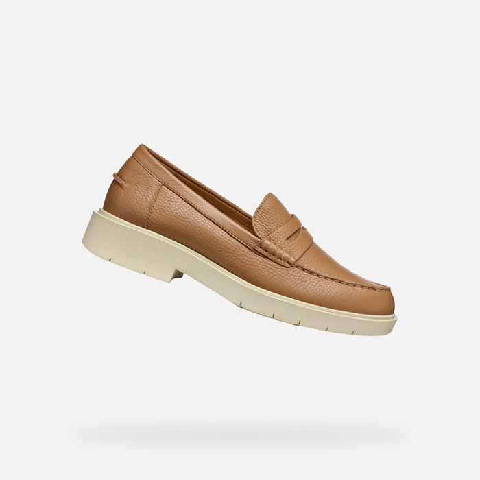 Leather loafers SPHERICA EC1 WOMAN Beige | GEOX