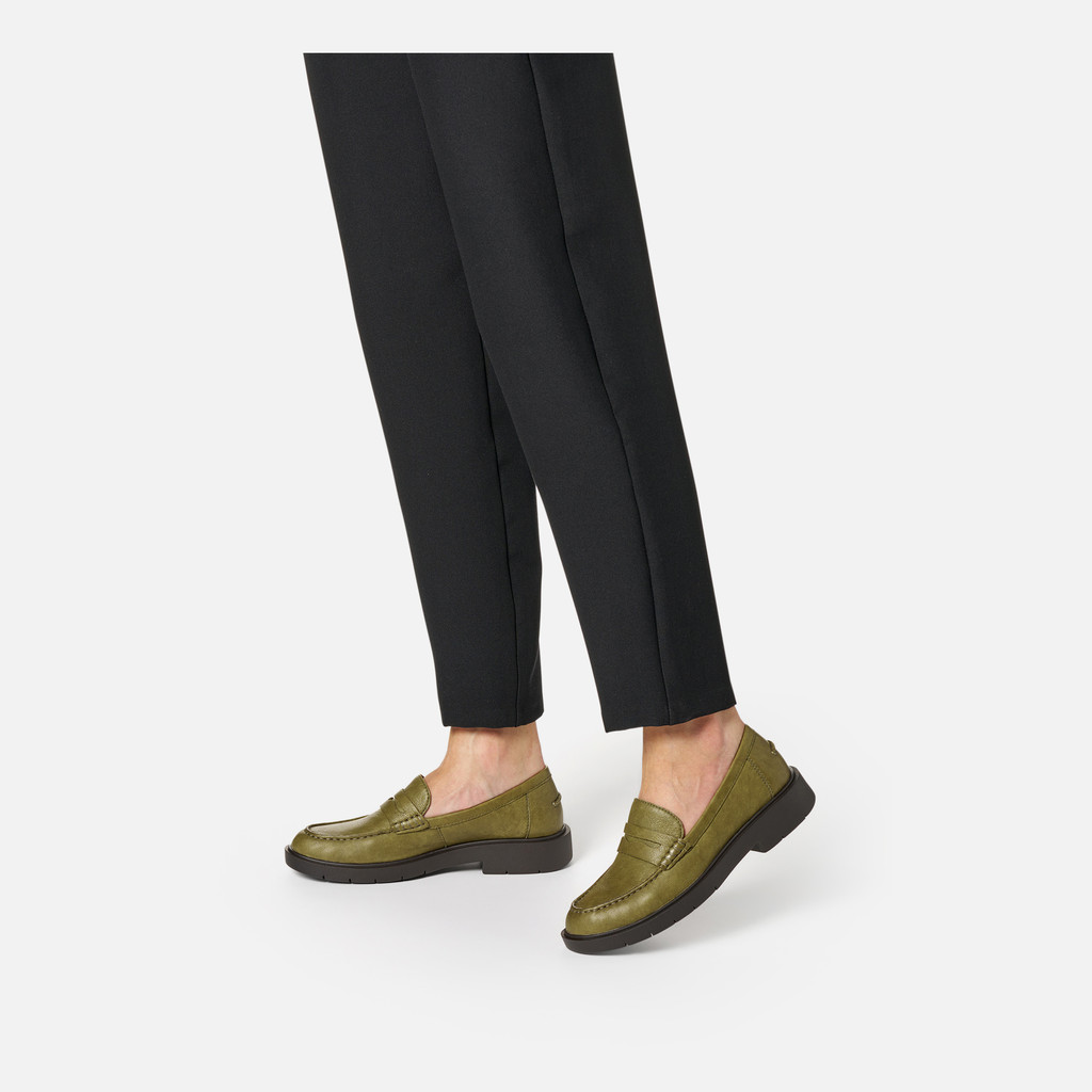 Leather loafers SPHERICA EC1 WOMAN Musk - image number 2 | GEOX