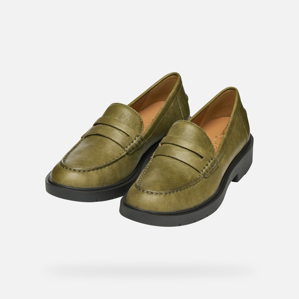 Leather loafers SPHERICA EC1 WOMAN Musk - image number 8 | GEOX