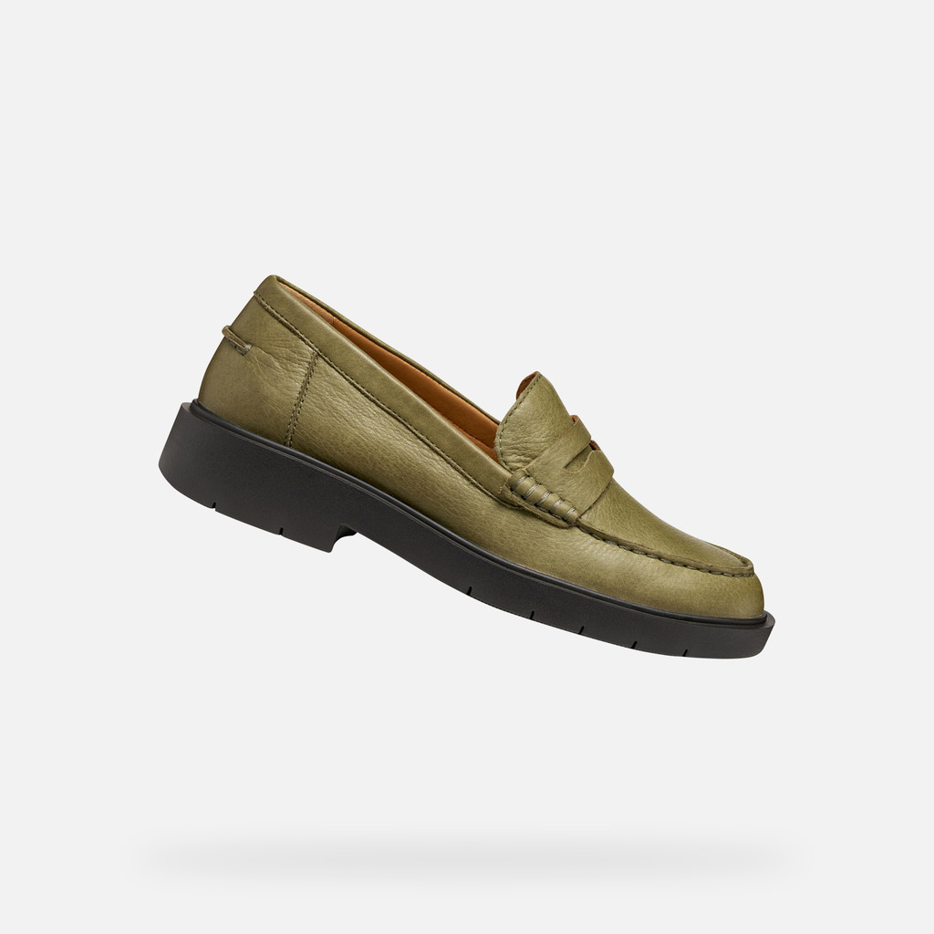 Leather loafers SPHERICA EC1 WOMAN Musk - image number 0 | GEOX