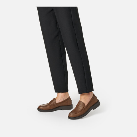 Leather loafers SPHERICA EC1 WOMAN Dark Brown - image number 1 | GEOX