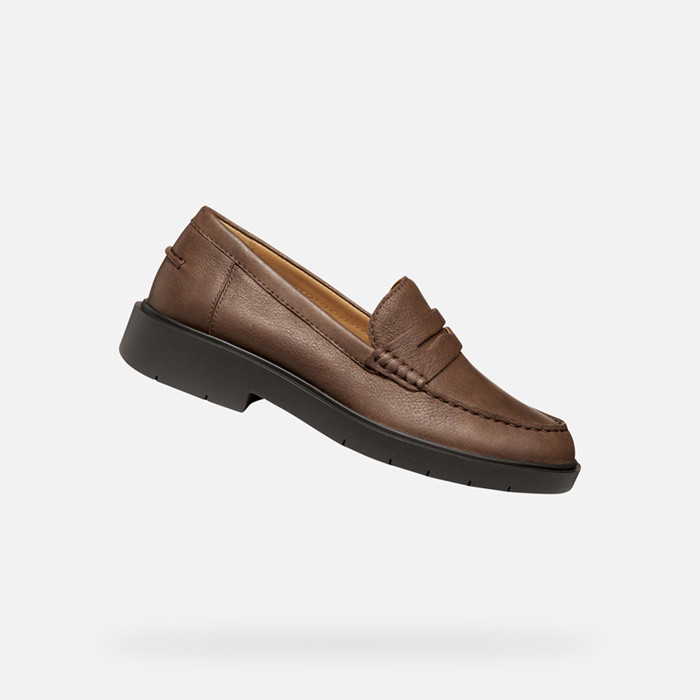 Leather loafers SPHERICA EC1 WOMAN Dark Brown | GEOX