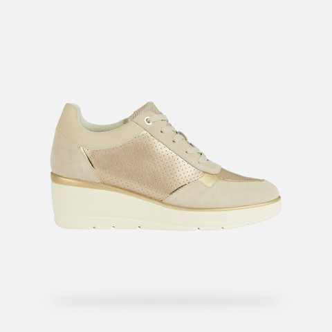 Wedge Sneakers ILDE WOMAN Champagne/Light sand - image number 1 | GEOX