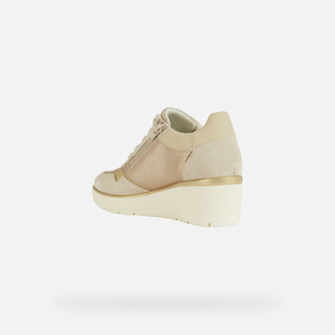 Wedge Sneakers ILDE WOMAN Champagne/Light sand - image number 3 | GEOX