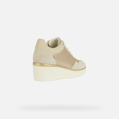 Wedge Sneakers ILDE WOMAN Champagne/Light sand - image number 4 | GEOX