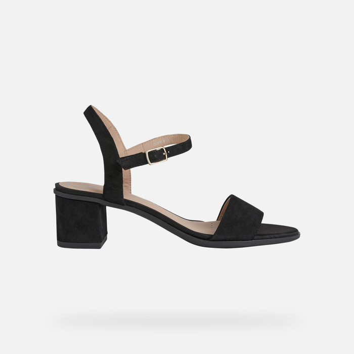 Geox® AURELY 50: Women's Black Medium-Heeled Sandals | Geox