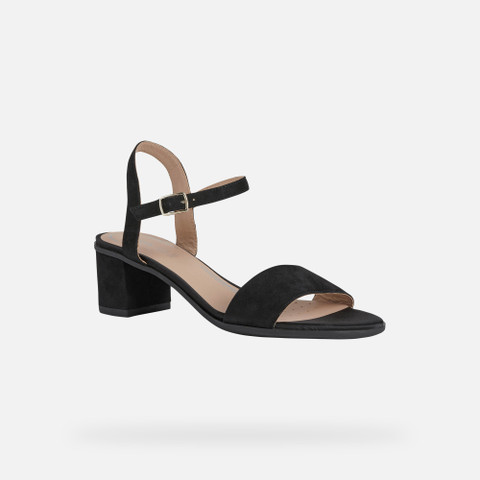 Medium-heeled sandals AURELY 50 WOMAN Black - image number 2 | GEOX