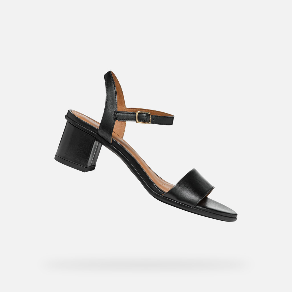 Black sandals medium heel best sale