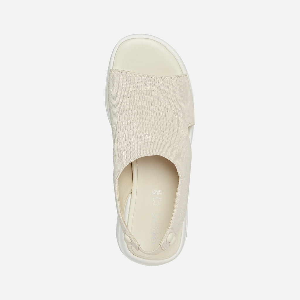 Geox® SPHERICA EC5: Off White Platform Sandals for Women | Geox ® SS23