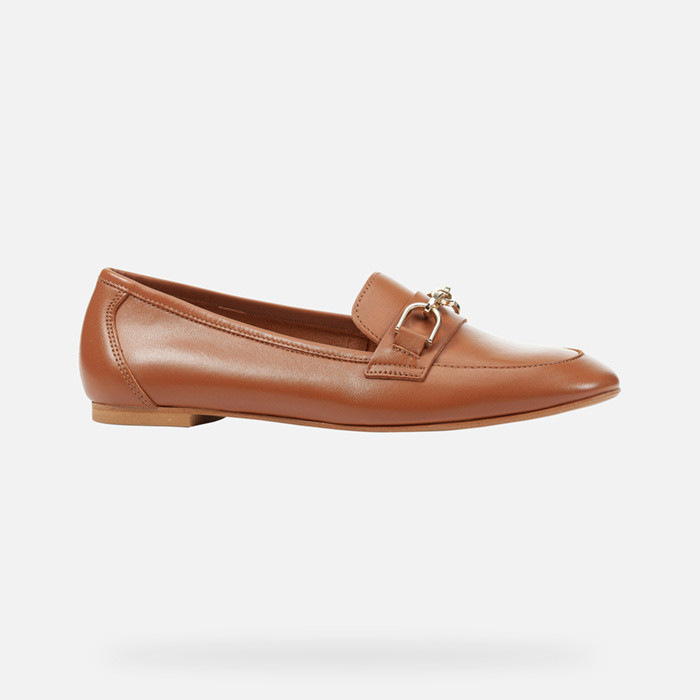 Leather loafers LLIZIA WOMAN Cognac | GEOX