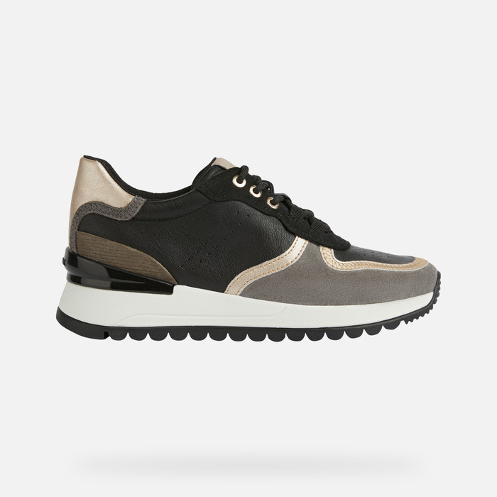Geox Respira Slip-on Sneakers black-gold-colored casual look Shoes Sneakers Slip-on Sneakers 