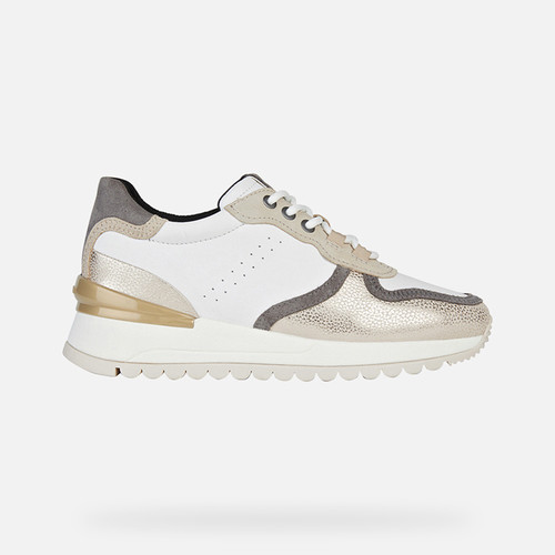 Low top sneakers DESYA WOMAN White/Light Taupe | GEOX