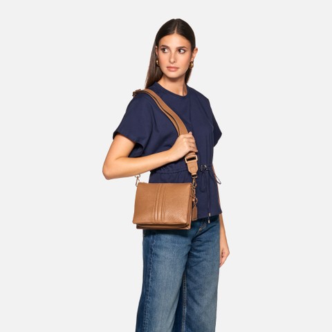 Cross-body bag CLARISSY WOMAN Cognac - image number 0 | GEOX