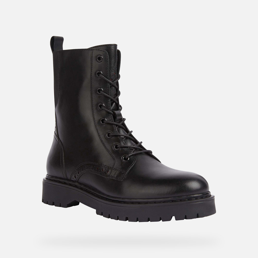 Geox® BLEYZE: Women's Black Combat Boots | Geox® Official