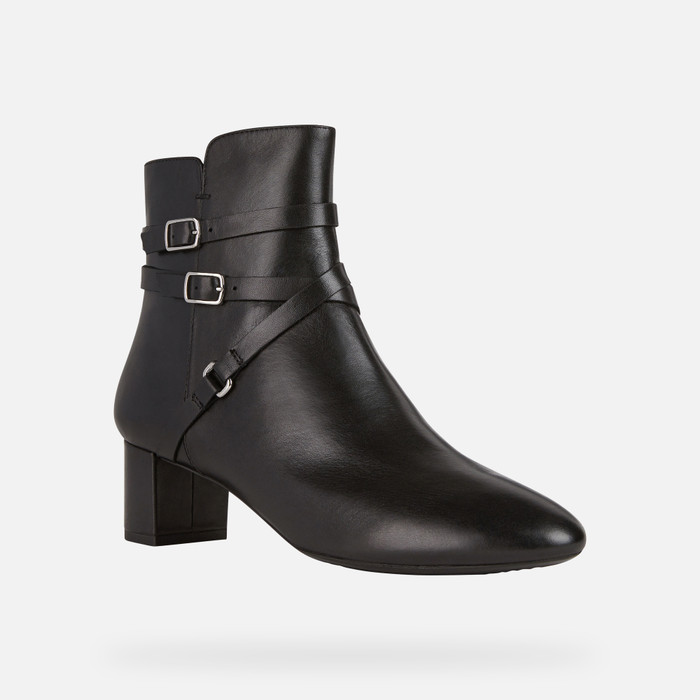 Geox® PHEBY 50: Women's Black Heeled Ankle Boots | Geox®