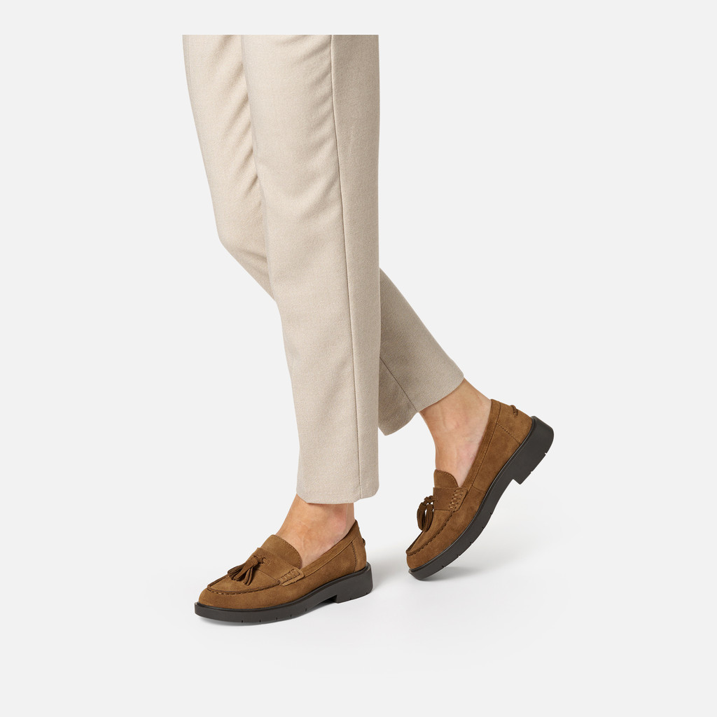 Suede loafers SPHERICA EC1 WOMAN Mud - image number 2 | GEOX