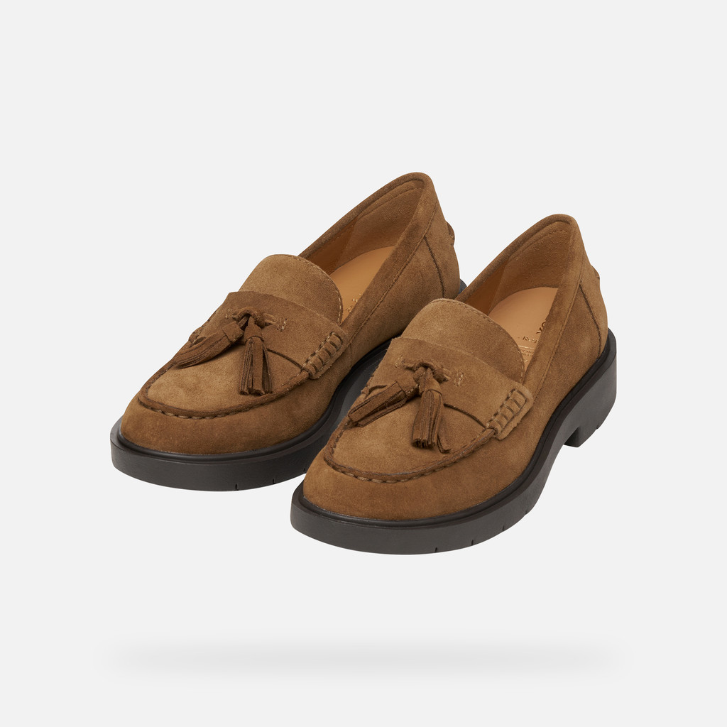 Suede loafers SPHERICA EC1 WOMAN Mud - image number 9 | GEOX