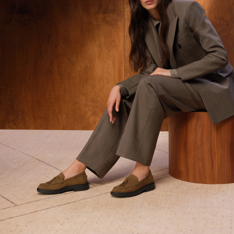 Suede loafers SPHERICA EC1 WOMAN Mud - image number 7 | GEOX