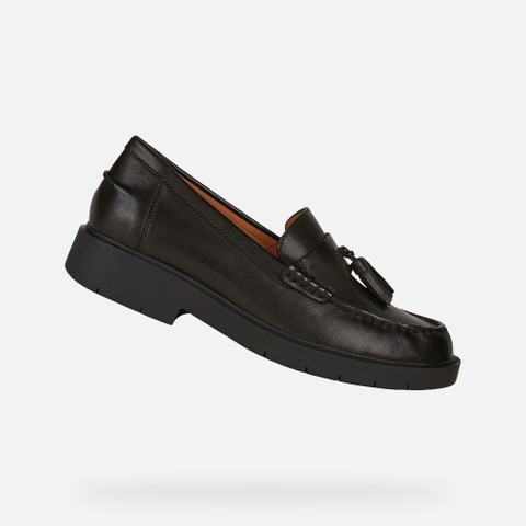 Leather loafers SPHERICA EC1 WOMAN Black - image number 0 | GEOX