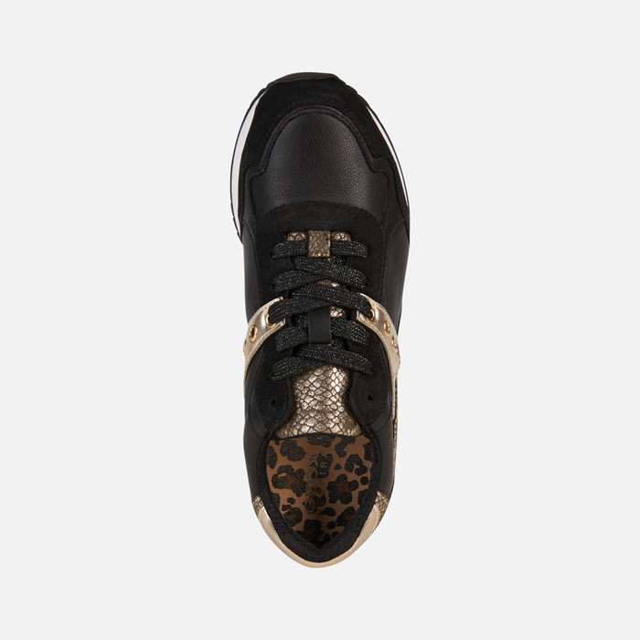 Geox® DORALEA: Women's Black Low Top Sneakers | FW22 Geox®