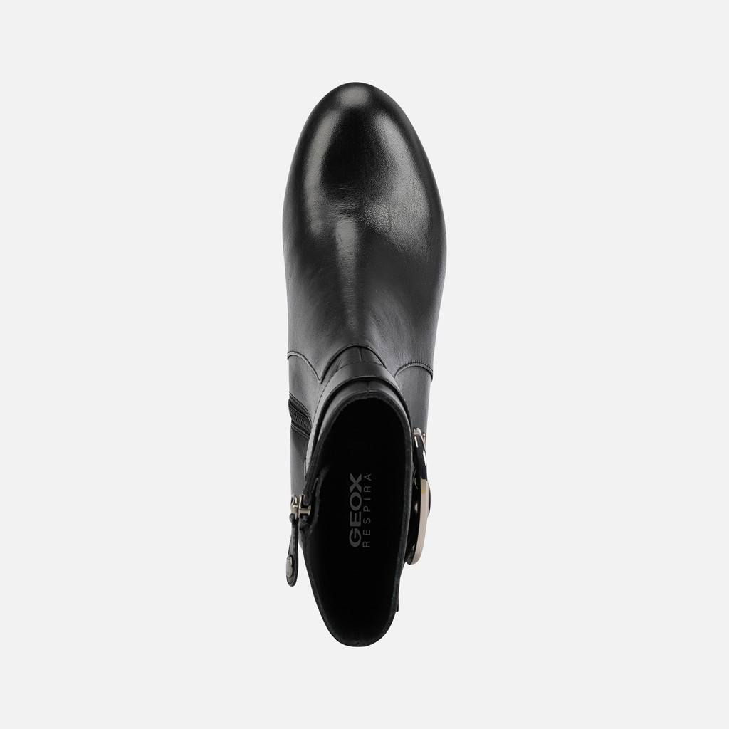 Geox® ELEANA: Women's Black Mid Heel Ankle Boots | Geox®
