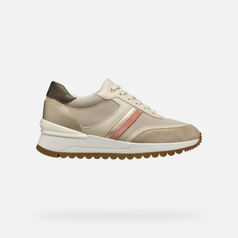 Low Top Sneakers DESYA WOMAN Light taupe/Light gold - image number 1 | GEOX