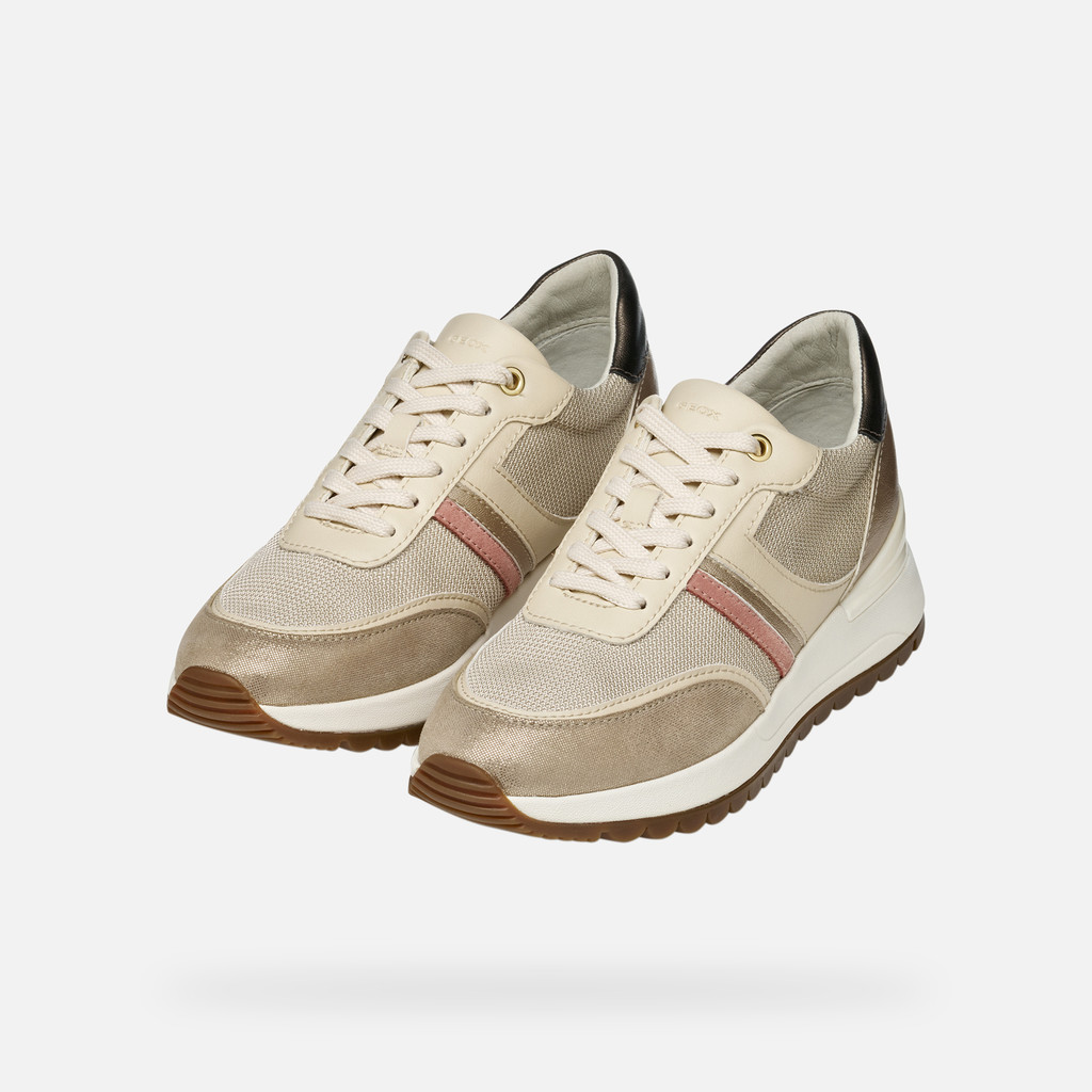 Low Top Sneakers DESYA WOMAN Light taupe/Light gold - image number 8 | GEOX
