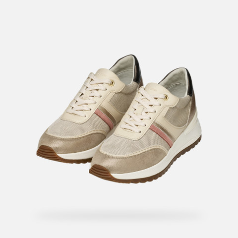 Low Top Sneakers DESYA WOMAN Light taupe/Light gold - image number 8 | GEOX