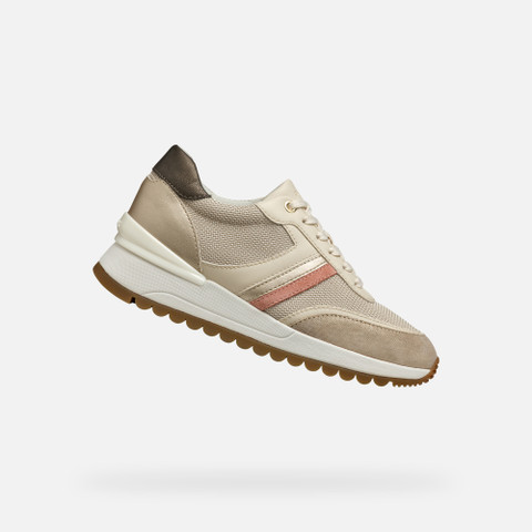 Low Top Sneakers DESYA WOMAN Light taupe/Light gold - image number 0 | GEOX