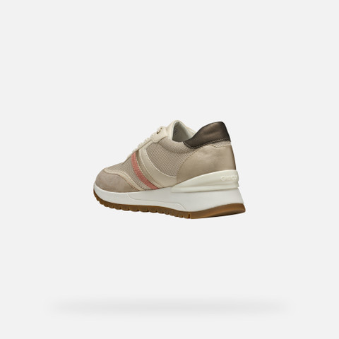 Low Top Sneakers DESYA WOMAN Light taupe/Light gold - image number 4 | GEOX