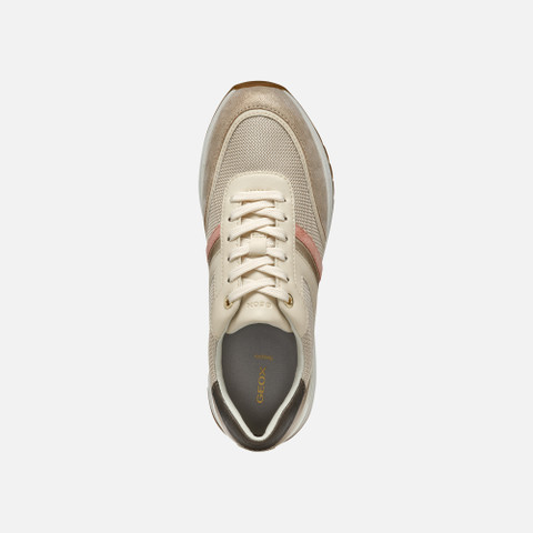 Low Top Sneakers DESYA WOMAN Light taupe/Light gold - image number 6 | GEOX