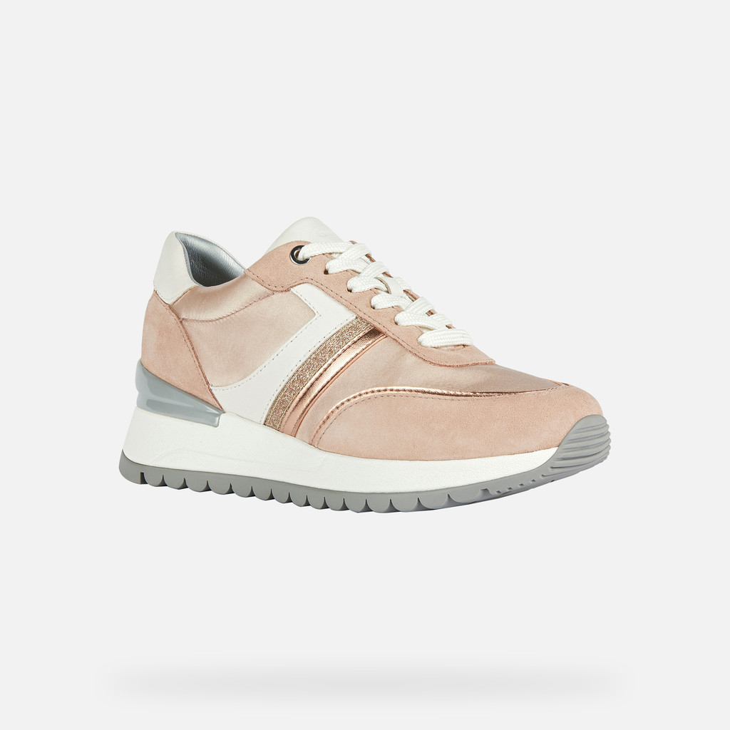 Geox® DESYA: Women's Rose Gold Low Top Sneakers | Geox ® Online Store