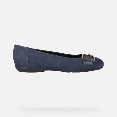 suede ballerina pumps ANNYTAH WOMAN Dark Jeans - image number 1 | GEOX