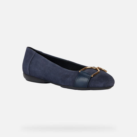 suede ballerina pumps ANNYTAH WOMAN Dark Jeans - image number 2 | GEOX