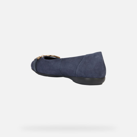 suede ballerina pumps ANNYTAH WOMAN Dark Jeans - image number 3 | GEOX