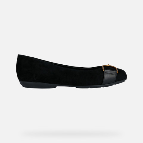 suede ballerina pumps ANNYTAH WOMAN Black - image number 1 | GEOX