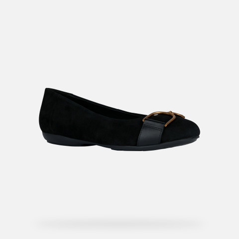 suede ballerina pumps ANNYTAH WOMAN Black - image number 2 | GEOX