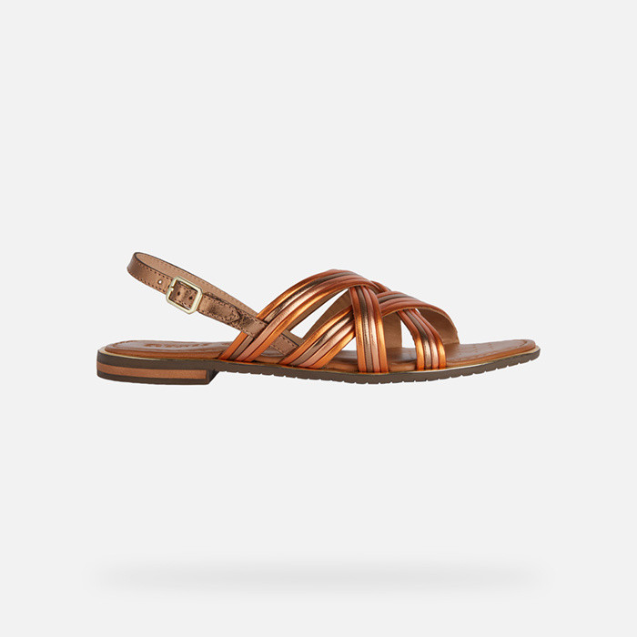 Flat sandals SOZY PLUS WOMAN Light Bronze/Orange | GEOX