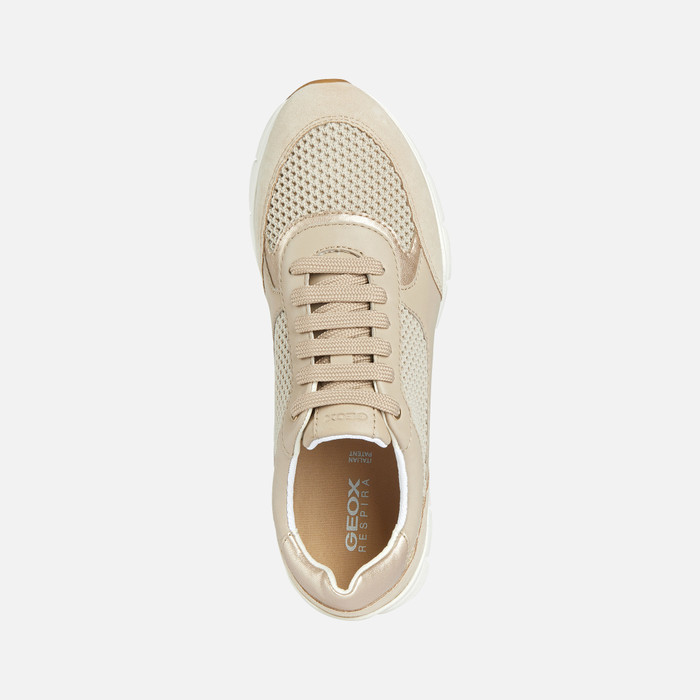 Geox® SUKIE: Women's Taupe Low Sneakers | Geox ®